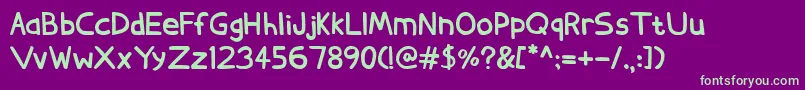 DerNeueSpargel-Schriftart – Grüne Schriften auf violettem Hintergrund