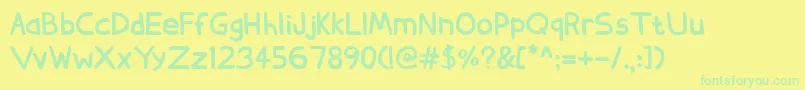 フォントDerNeueSpargel – 黄色い背景に緑の文字