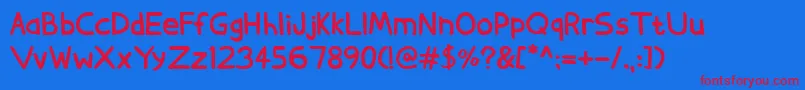 DerNeueSpargel Font – Red Fonts on Blue Background