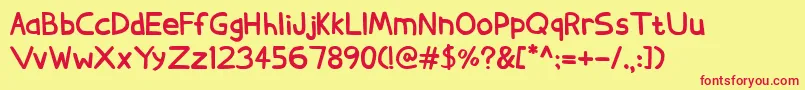 DerNeueSpargel Font – Red Fonts on Yellow Background