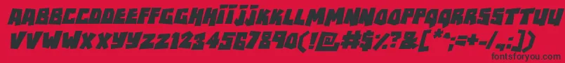 RockbiterItalic Font – Black Fonts on Red Background