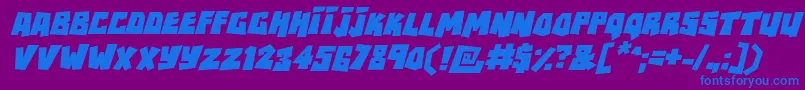 RockbiterItalic Font – Blue Fonts on Purple Background