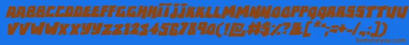 RockbiterItalic Font – Brown Fonts on Blue Background