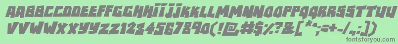 RockbiterItalic Font – Gray Fonts on Green Background