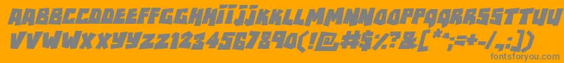 RockbiterItalic-Schriftart – Graue Schriften auf orangefarbenem Hintergrund
