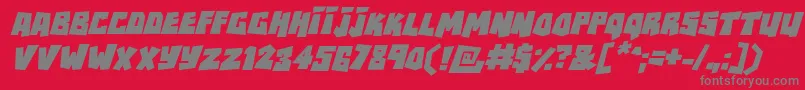 Czcionka RockbiterItalic – szare czcionki na czerwonym tle