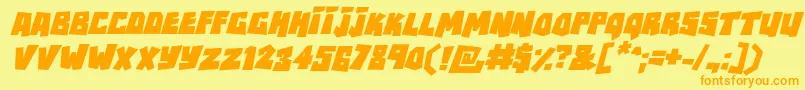 RockbiterItalic Font – Orange Fonts on Yellow Background
