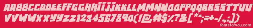 RockbiterItalic Font – Pink Fonts on Red Background