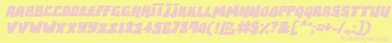 Fonte RockbiterItalic – fontes rosa em um fundo amarelo