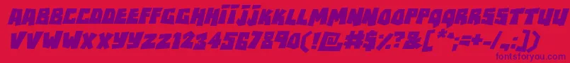 フォントRockbiterItalic – 赤い背景に紫のフォント