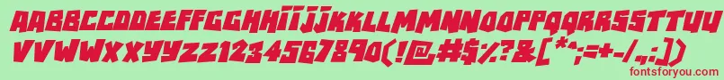 Шрифт RockbiterItalic – красные шрифты на зелёном фоне