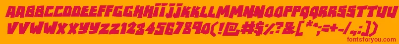 RockbiterItalic Font – Red Fonts on Orange Background