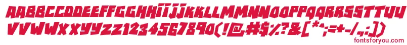 フォントRockbiterItalic – 白い背景に赤い文字