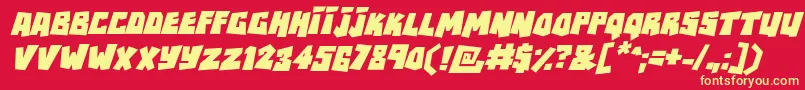 RockbiterItalic Font – Yellow Fonts on Red Background