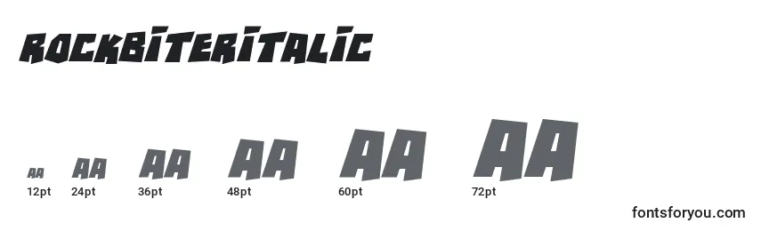 Размеры шрифта RockbiterItalic