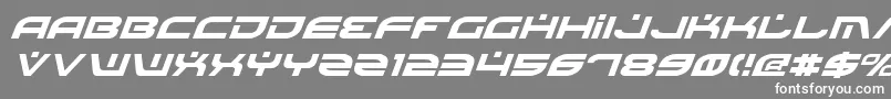フォントBattlefieldItalic – 灰色の背景に白い文字