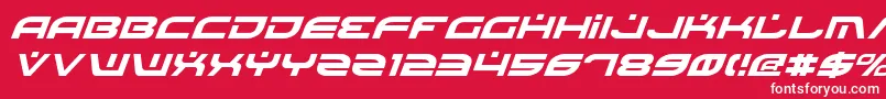フォントBattlefieldItalic – 赤い背景に白い文字