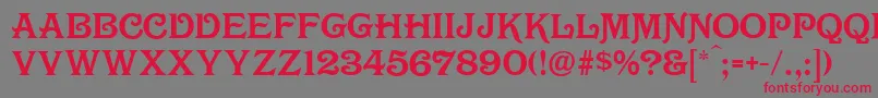 OlympiaDeco Font – Red Fonts on Gray Background