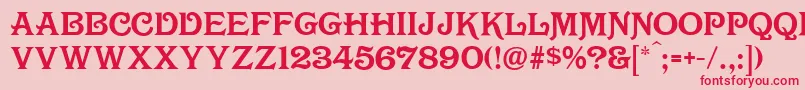 OlympiaDeco Font – Red Fonts on Pink Background