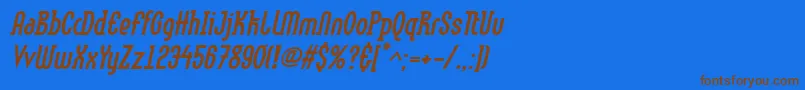 LinotypemethodBoldoblique Font – Brown Fonts on Blue Background