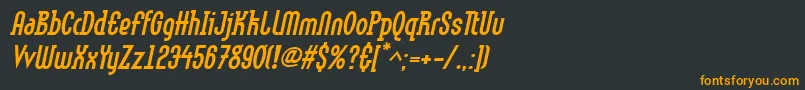 LinotypemethodBoldoblique Font – Orange Fonts on Black Background