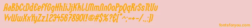 Police LinotypemethodBoldoblique – polices orange sur fond rose