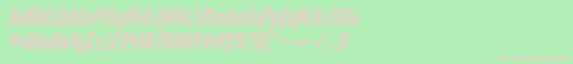 LinotypemethodBoldoblique Font – Pink Fonts on Green Background