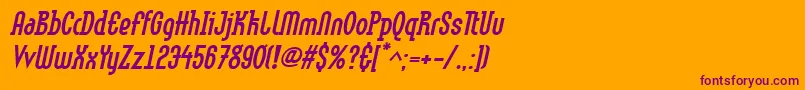 LinotypemethodBoldoblique Font – Purple Fonts on Orange Background