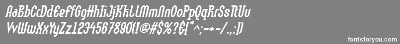 フォントLinotypemethodBoldoblique – 灰色の背景に白い文字