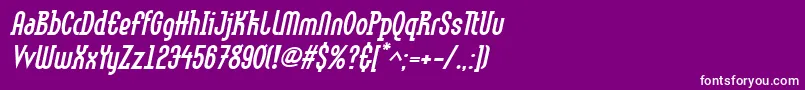 LinotypemethodBoldoblique Font – White Fonts on Purple Background