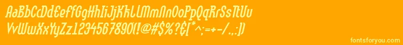 LinotypemethodBoldoblique Font – Yellow Fonts on Orange Background