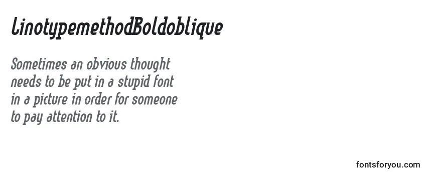 LinotypemethodBoldoblique Font