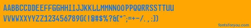 GlNummernschildEng Font – Blue Fonts on Orange Background