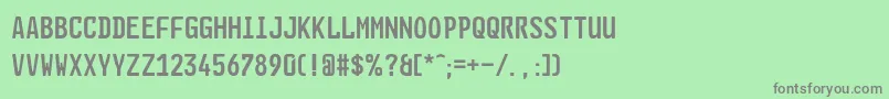 フォントGlNummernschildEng – 緑の背景に灰色の文字