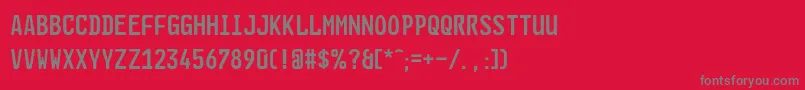 GlNummernschildEng Font – Gray Fonts on Red Background