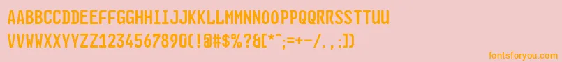 GlNummernschildEng Font – Orange Fonts on Pink Background