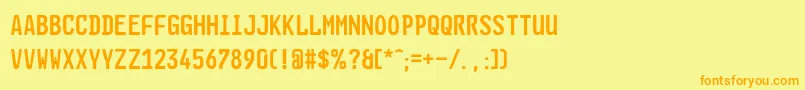 GlNummernschildEng Font – Orange Fonts on Yellow Background