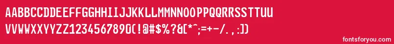 GlNummernschildEng Font – White Fonts on Red Background