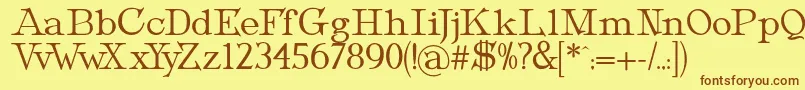 MetropolianText-Schriftart – Braune Schriften auf gelbem Hintergrund