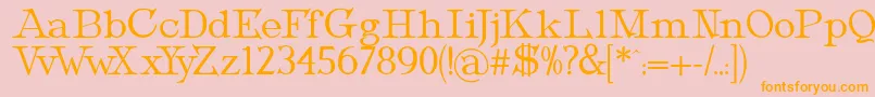 MetropolianText-Schriftart – Orangefarbene Schriften auf rosa Hintergrund