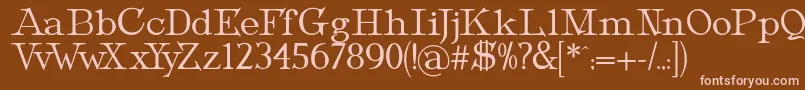 フォントMetropolianText – 茶色の背景にピンクのフォント