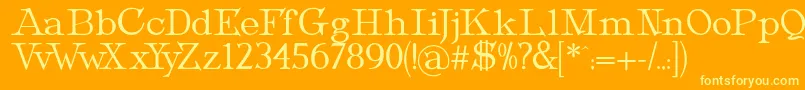 MetropolianText-Schriftart – Gelbe Schriften auf orangefarbenem Hintergrund