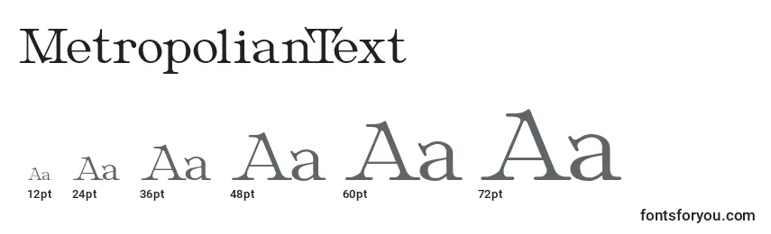 MetropolianText Font Sizes
