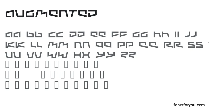 Czcionka Augmented – alfabet, cyfry, specjalne znaki