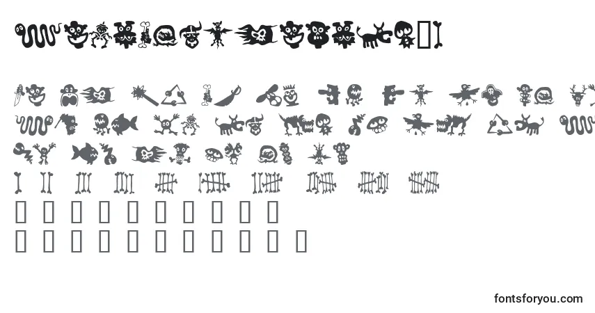 Czcionka SamsDingbatsNo.1 – alfabet, cyfry, specjalne znaki