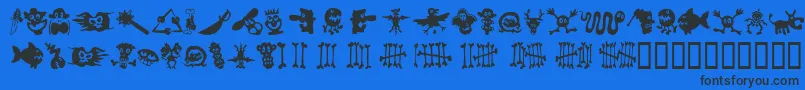 SamsDingbatsNo.1 Font – Black Fonts on Blue Background