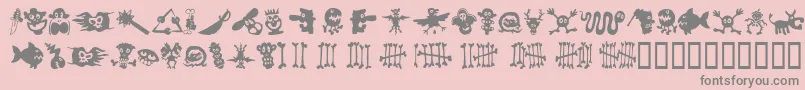 SamsDingbatsNo.1 Font – Gray Fonts on Pink Background