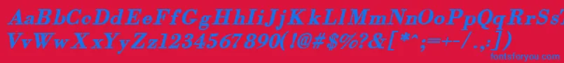 Orgreabi Font – Blue Fonts on Red Background