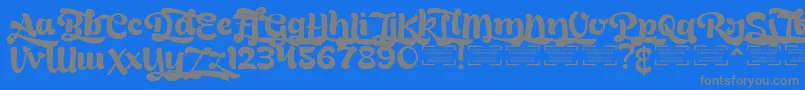 BreadyCClockwiseDemo Font – Gray Fonts on Blue Background