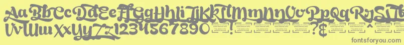 BreadyCClockwiseDemo Font – Gray Fonts on Yellow Background